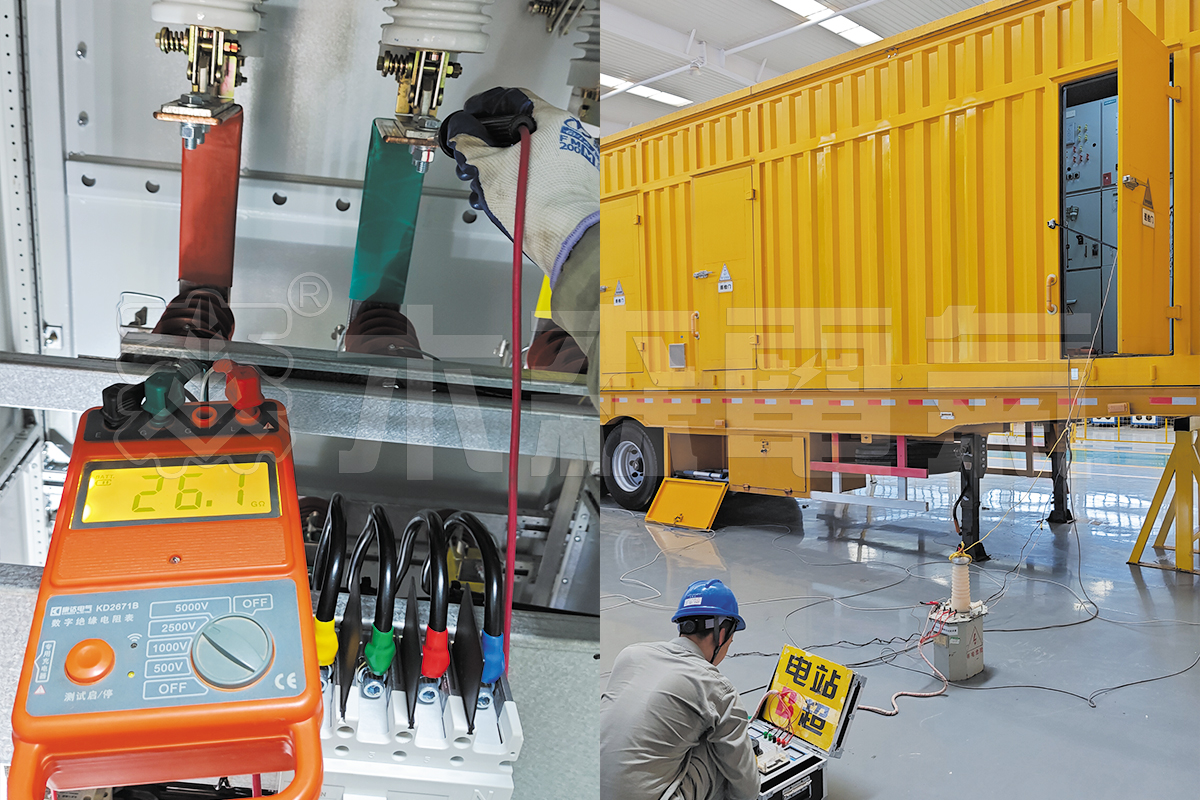 10KV移動(dòng)變電車母排耐壓試驗(yàn)